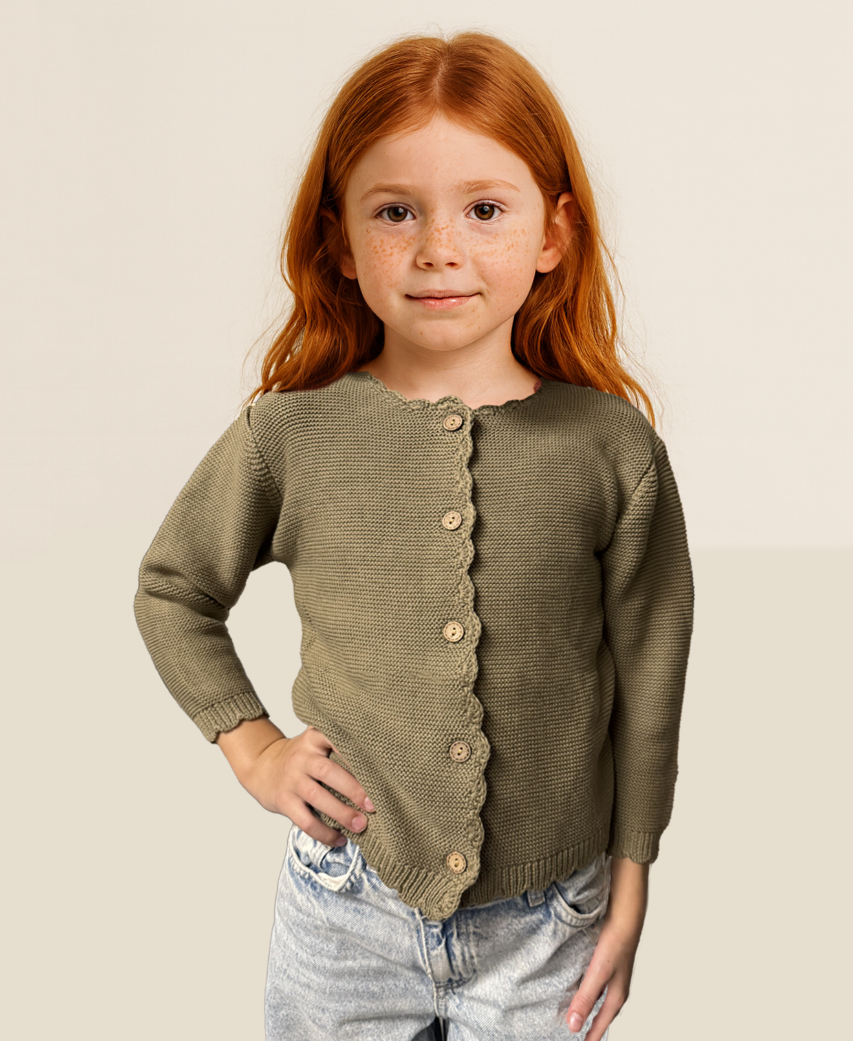 Baby & Kids Scallop Trim Sweater| Sophia Cardigan