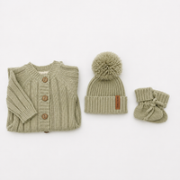 Milo Cotton Knit Jumpsuit 3pc SET | Sage