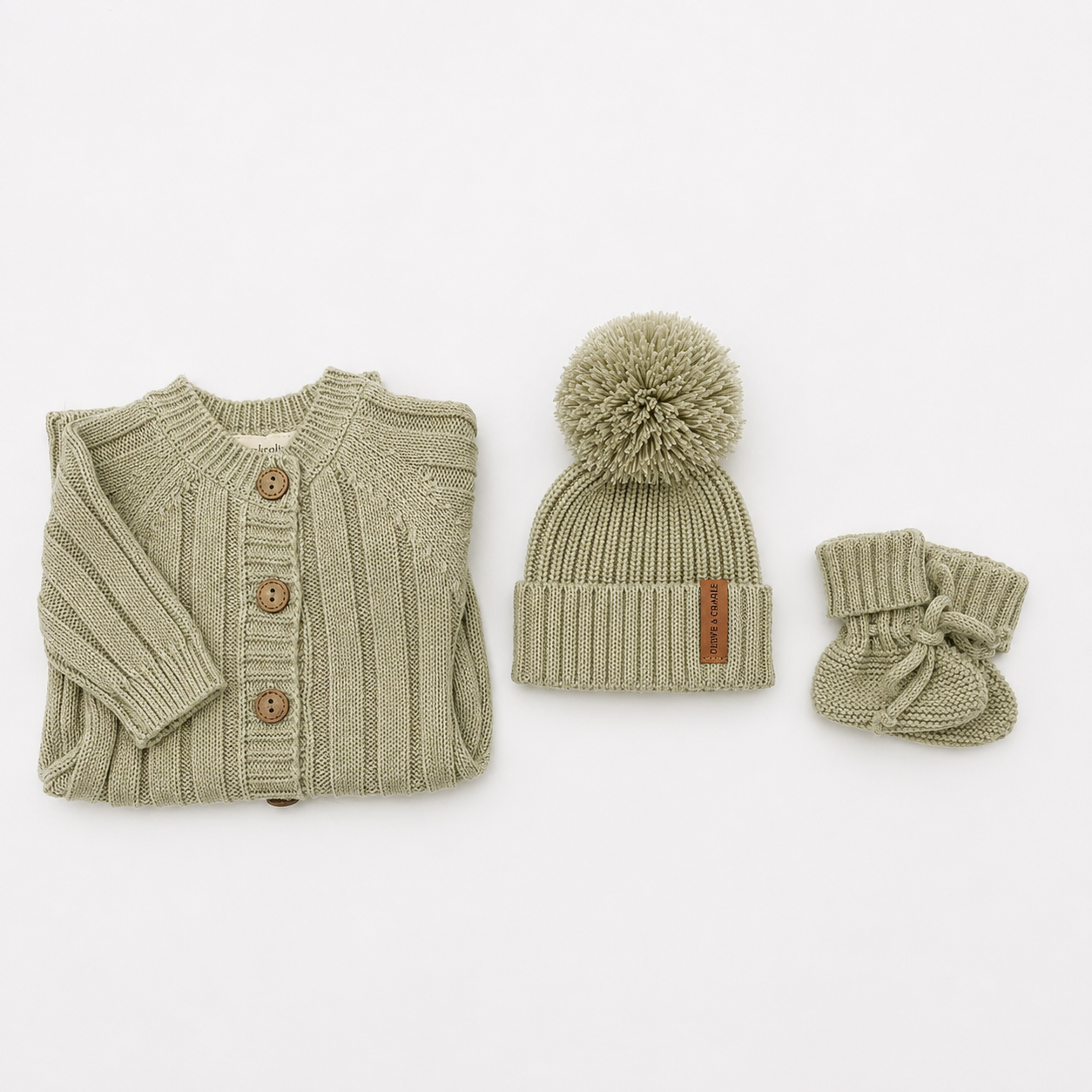Milo Cotton Knit Jumpsuit 3pc SET | Sage