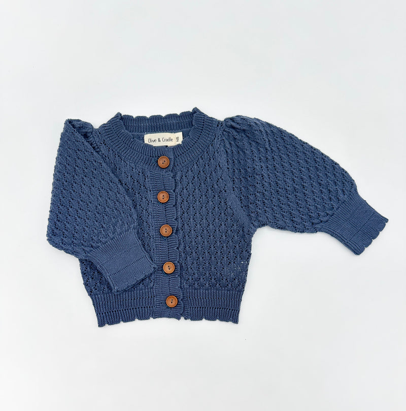 Pointelle Sapphire Cardigan