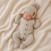 Milo Cotton Knit jumpsuit 3pc SET | Taupe