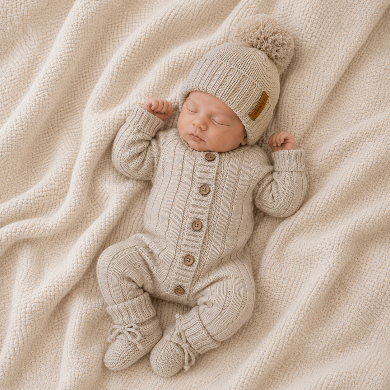Milo Cotton Knit jumpsuit 3pc SET | Taupe