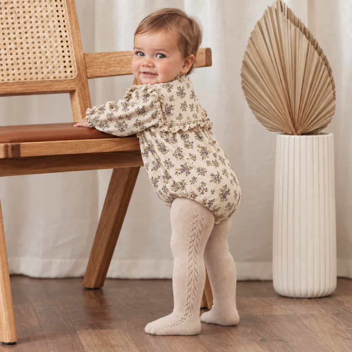French Lace Cotton Tights