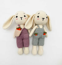 Crochet Easter Bunny Doll with Carrots | Violet and Henry