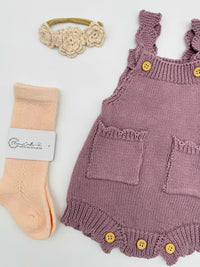 Easter Romper 3pc set | Violet Apricot