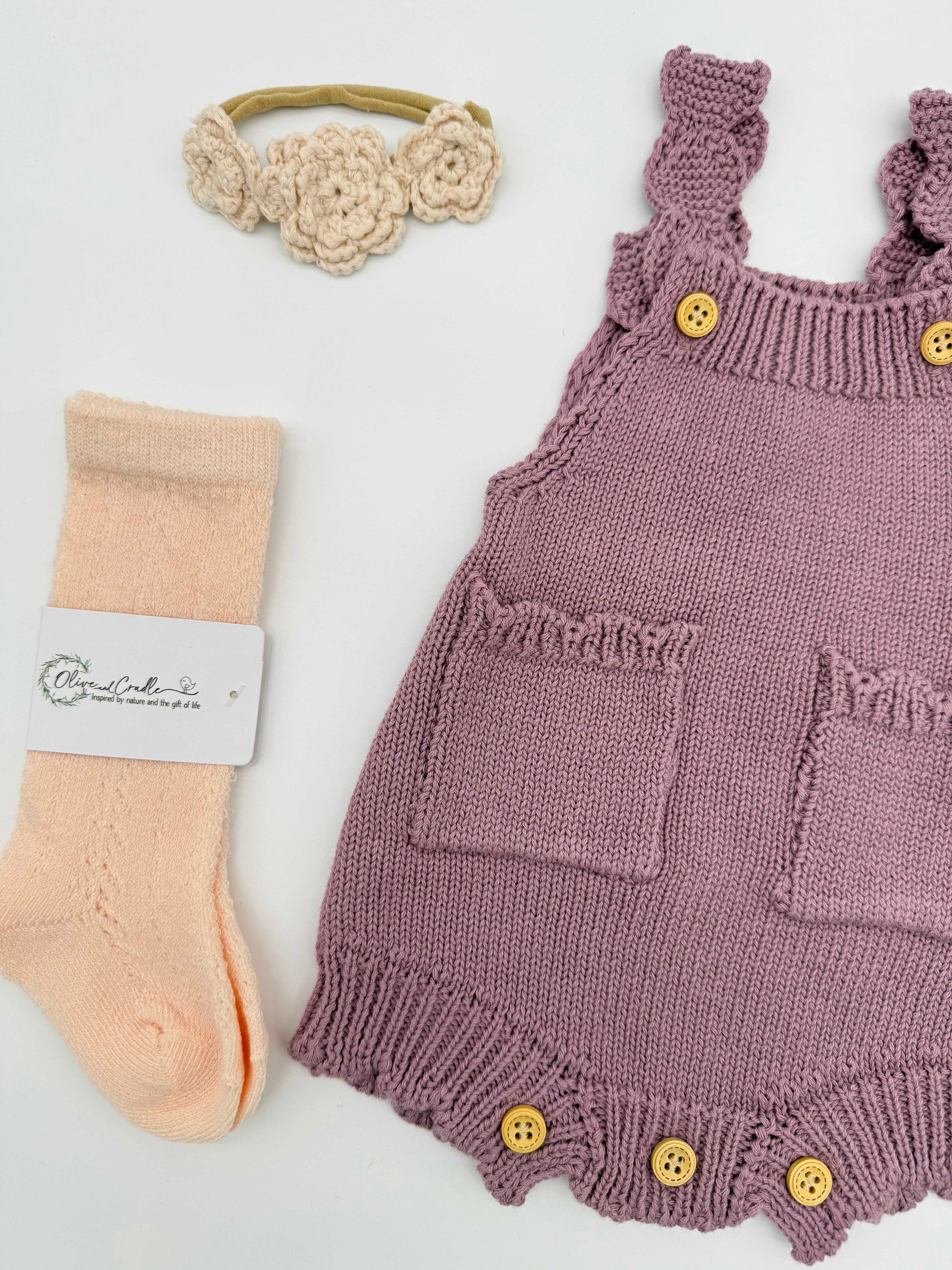 Easter Romper 3pc set | Violet Apricot