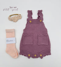 Easter Romper 3pc set | Violet Apricot