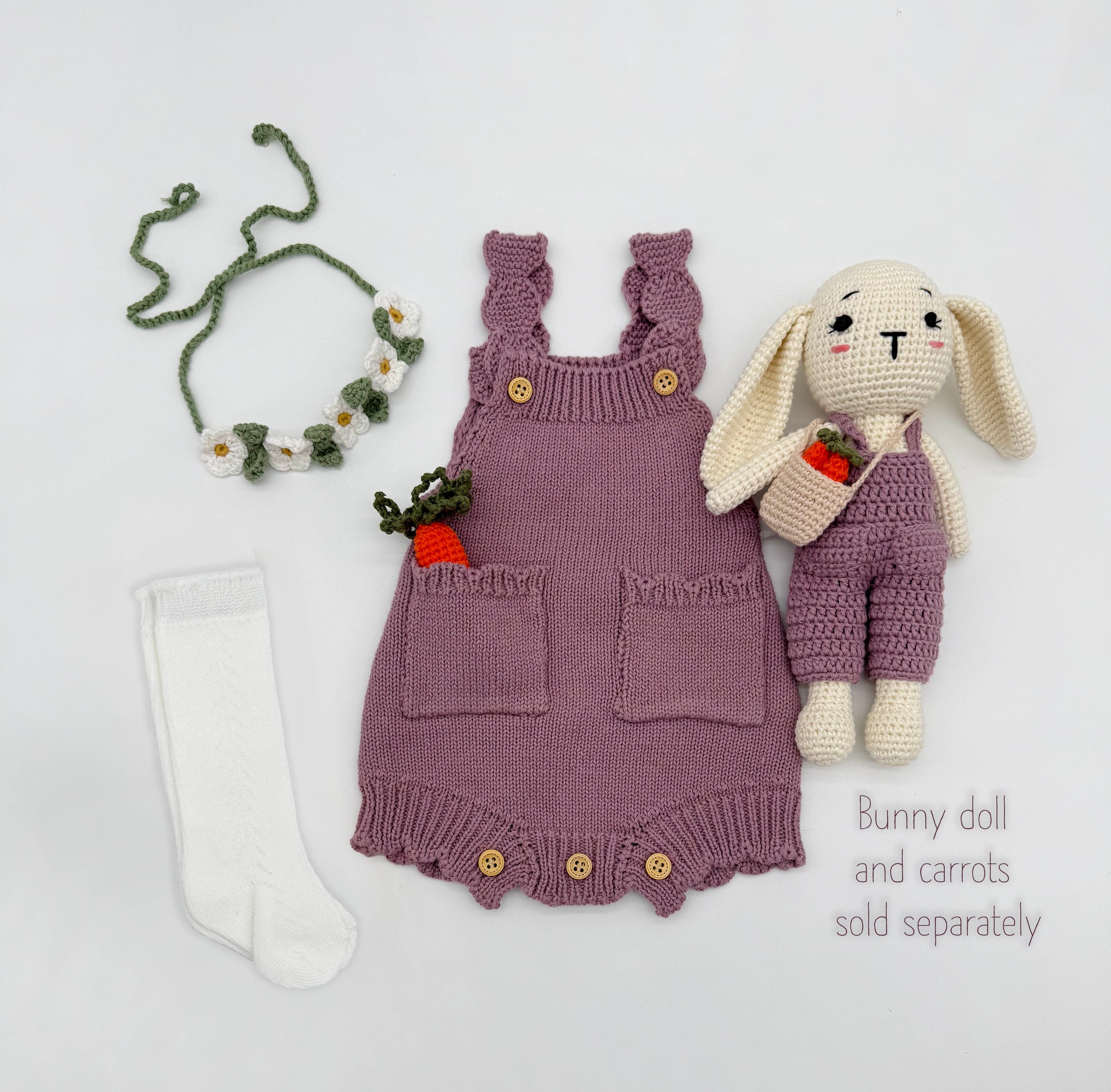 Easter Romper 3pc set | Violet White