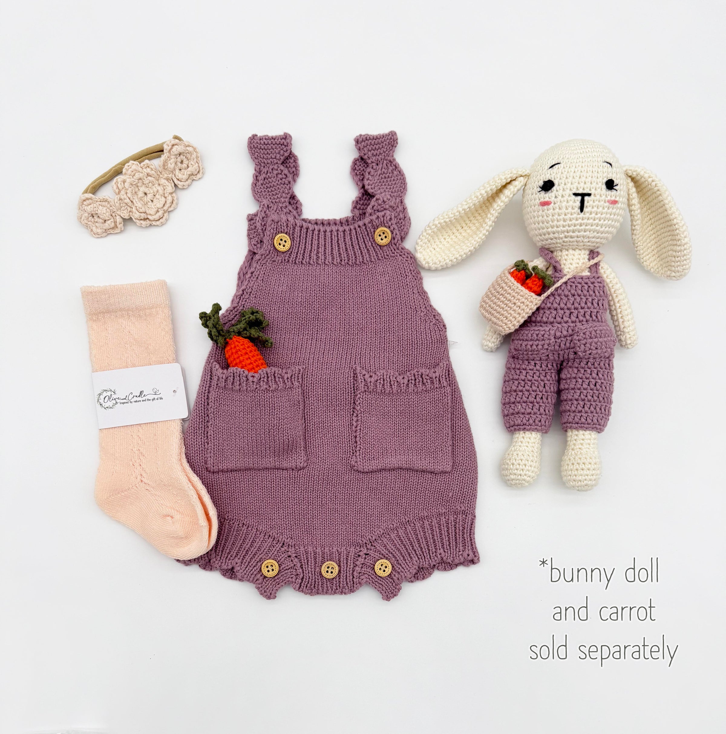 Easter Romper 3pc set | Violet Apricot