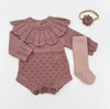 ZORI  3-Piece Knit Set | Romper + Bow +Socks