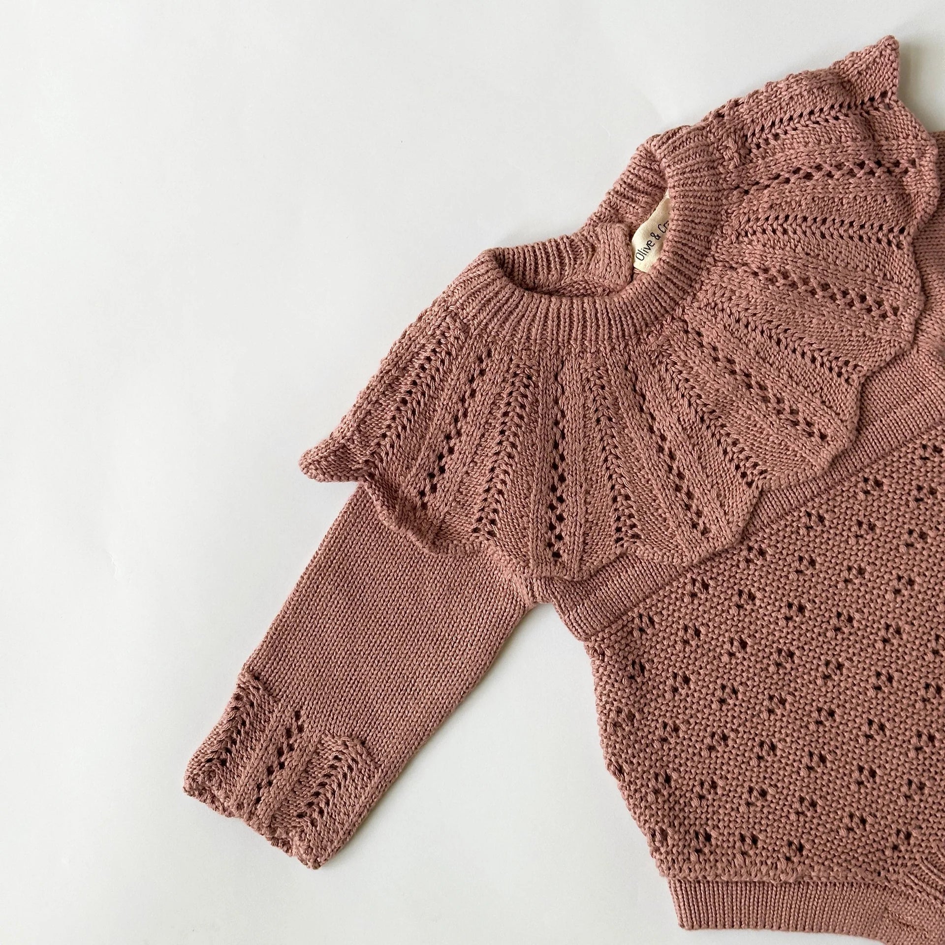 Zori Knit lace ruffle collar Romper