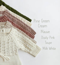 Zoya Knit Baby Romper Set | Green