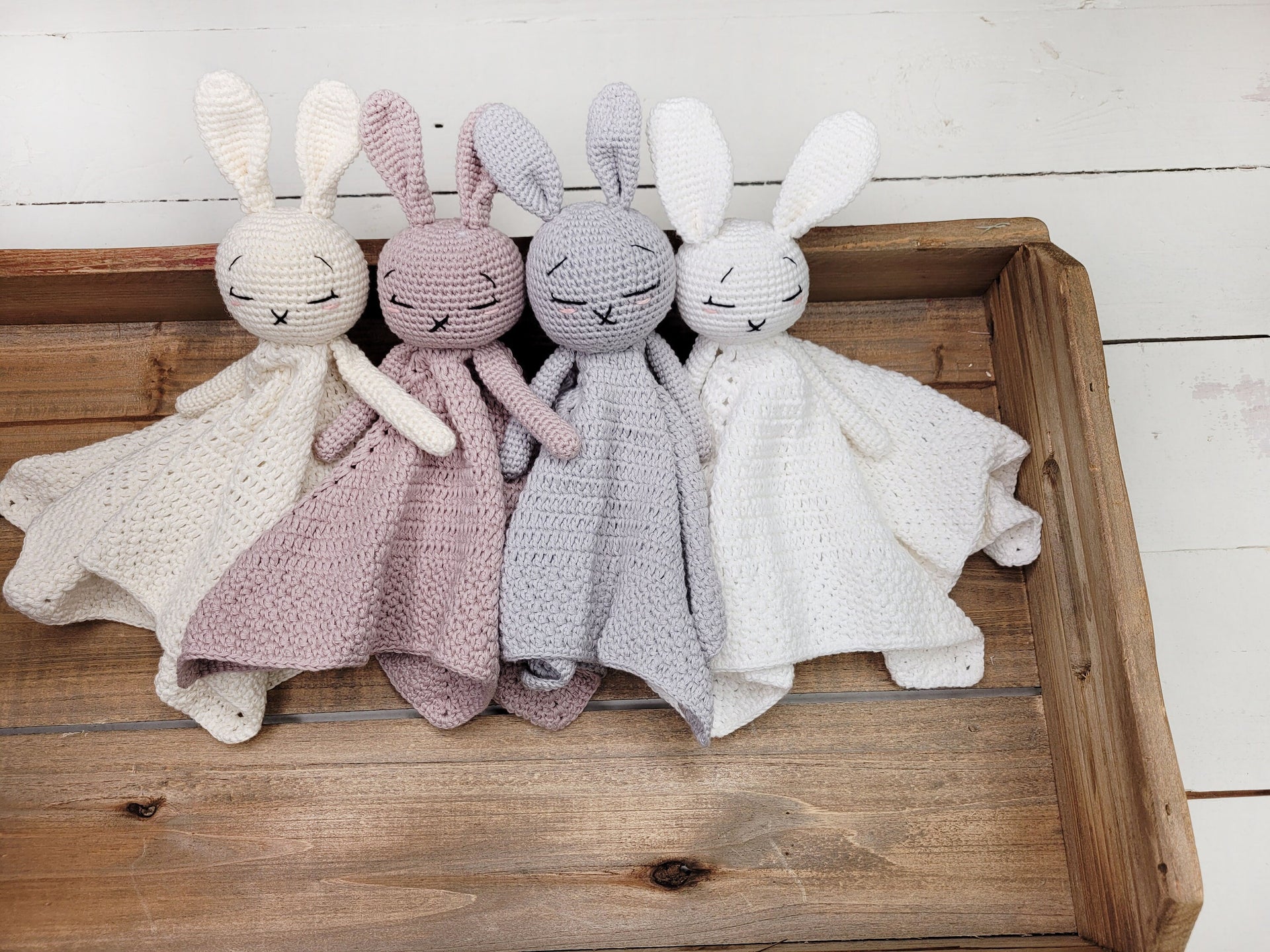Crochet Bunny Blanket – Olive and Cradle - Main Image