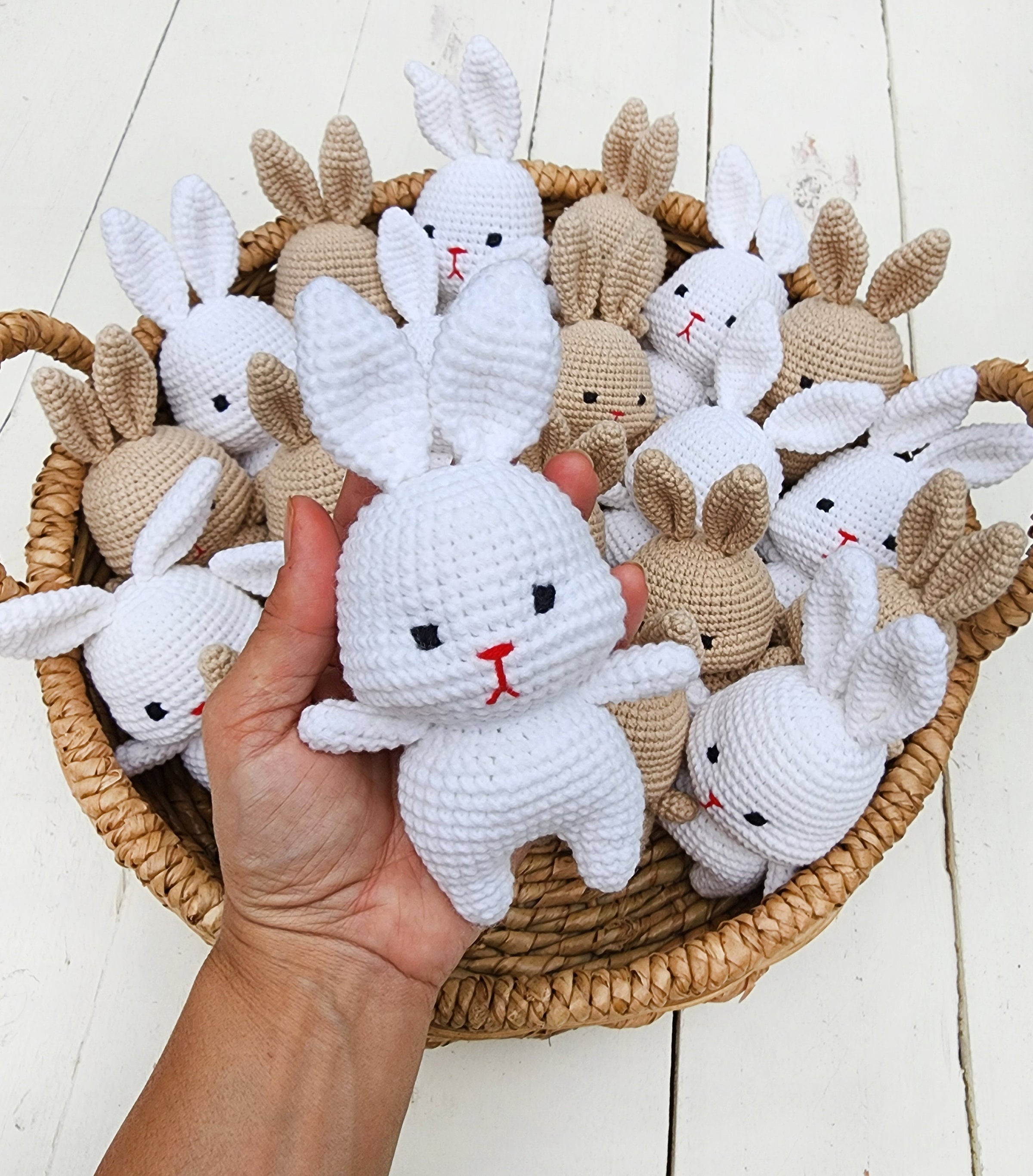 Min Crochet Rabbit Mini Crochet Bunny – Olive and Cradle