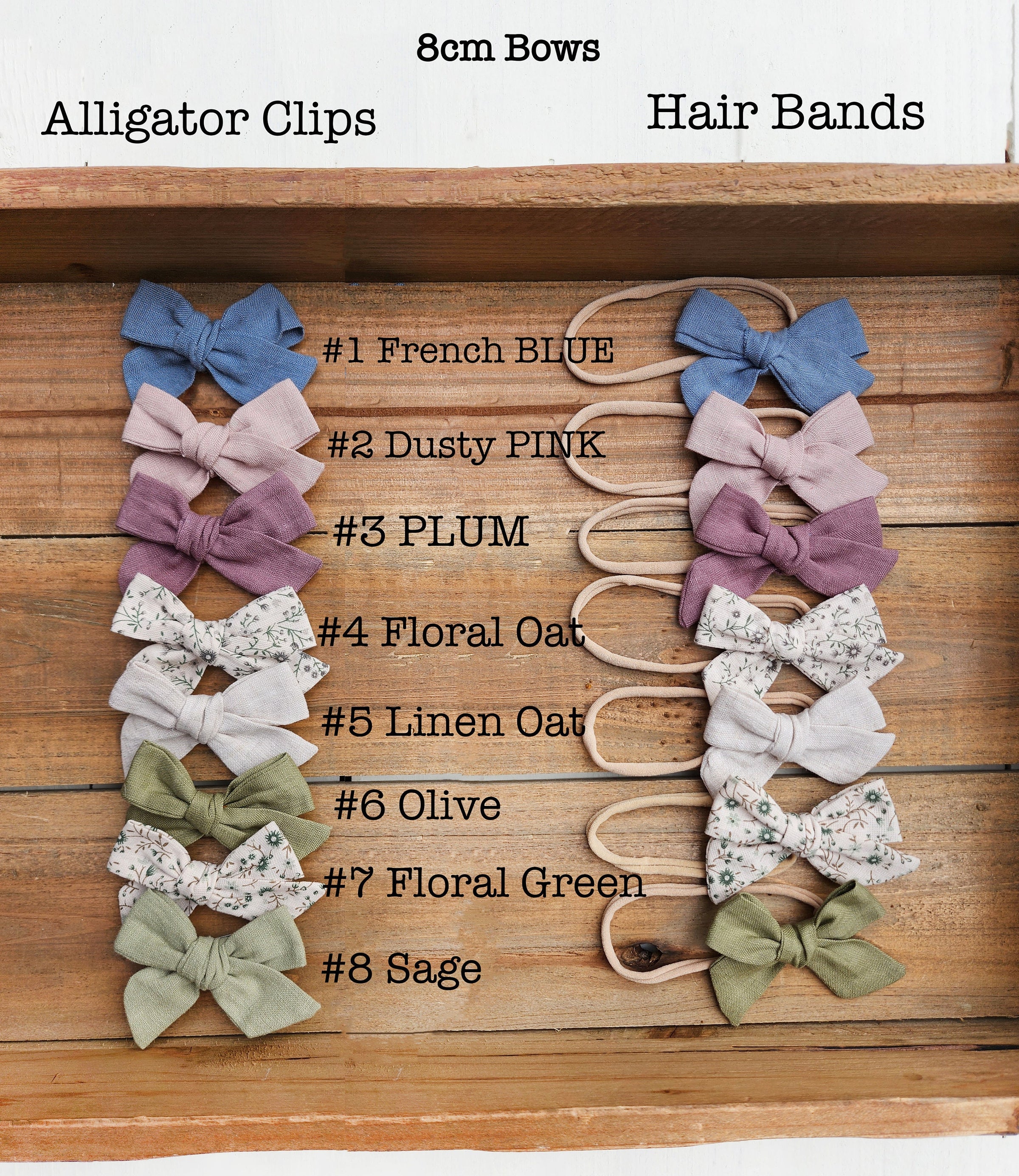 Baby matching bows on nylon | Linen Headband Bows